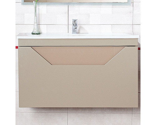 Приобрести Тумба под раковину Бриклаер Брайтон 100 4627125415777 подвесная Глиняный Серый в магазине сантехники Santeh-Crystal.ru