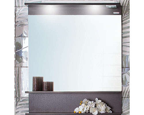 Приобрести Зеркало Бриклаер Чили 80 4627125415067 с подсветкой Венге в магазине сантехники Santeh-Crystal.ru