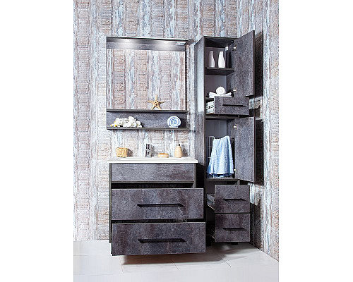 Заказать Тумба под раковину Бриклаер Чили 80 4627125415234 Цемент в магазине сантехники Santeh-Crystal.ru