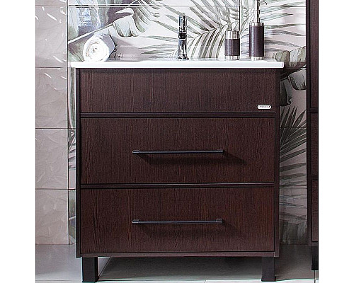 Купить Тумба под раковину Бриклаер Чили 80 4627125415111 Венге в магазине сантехники Santeh-Crystal.ru