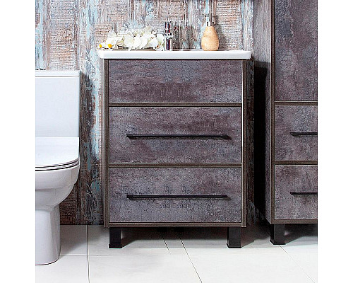 Приобрести Тумба под раковину Бриклаер Чили 60 4627125415210 Цемент в магазине сантехники Santeh-Crystal.ru