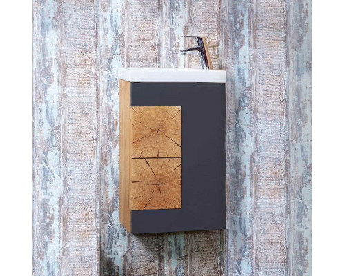 Купить Тумба под раковину Бриклаер Форест 40 4627125414633 подвесная Дуб золотой Антрацит в магазине сантехники Santeh-Crystal.ru
