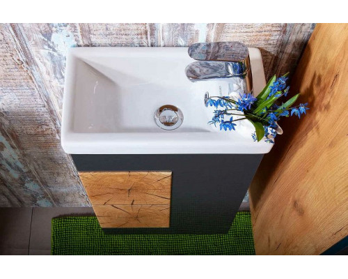 Купить Тумба под раковину Бриклаер Форест 40 4627125414633 подвесная Дуб золотой Антрацит в магазине сантехники Santeh-Crystal.ru