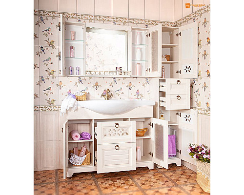 Заказать Тумба под раковину Бриклаер Кантри 120 4627125413674 Бежевый дуб прованс в магазине сантехники Santeh-Crystal.ru