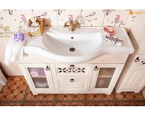 Заказать Тумба под раковину Бриклаер Кантри 120 4627125413674 Бежевый дуб прованс в магазине сантехники Santeh-Crystal.ru