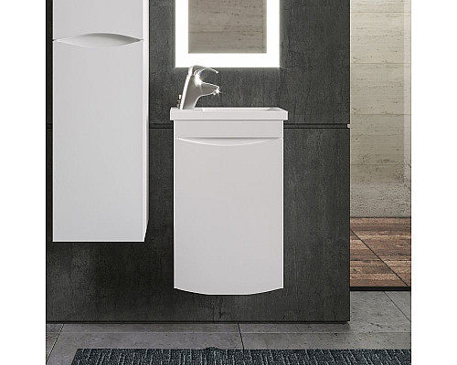 Приобрести Тумба под раковину Бриклаер Вега 40 4627125414039 подвесная Белый глянец в магазине сантехники Santeh-Crystal.ru