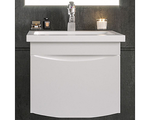 Заказать Тумба под раковину Бриклаер Вега 50 4627125414046 подвесная Белый глянец в магазине сантехники Santeh-Crystal.ru