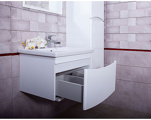 Заказать Тумба под раковину Бриклаер Вега 50 4627125414046 подвесная Белый глянец в магазине сантехники Santeh-Crystal.ru