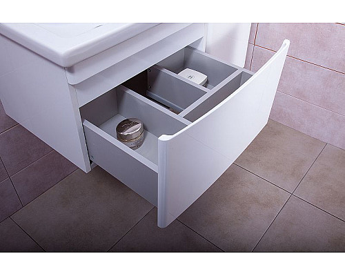 Заказать Тумба под раковину Бриклаер Вега 50 4627125414046 подвесная Белый глянец в магазине сантехники Santeh-Crystal.ru