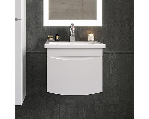 Заказать Тумба под раковину Бриклаер Вега 50 4627125414046 подвесная Белый глянец в магазине сантехники Santeh-Crystal.ru