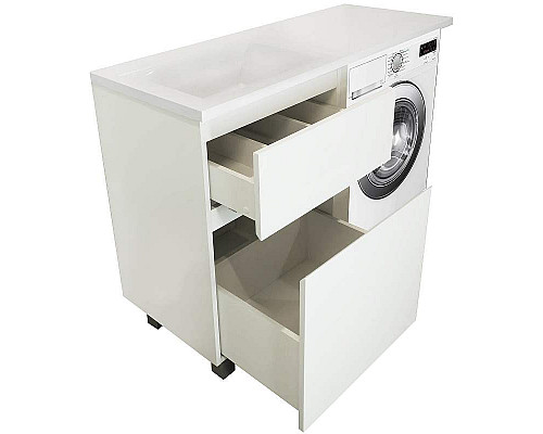 Купить Тумба с раковиной Эстет Dallas Luxe 110 L ФР-00001965 Белая в магазине сантехники Santeh-Crystal.ru