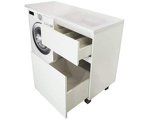 Купить Тумба с раковиной Эстет Dallas Luxe 110 R ФР-00001966 Белая в магазине сантехники Santeh-Crystal.ru