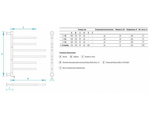 Купить Электрический полотенцесушитель Energy I G4 540х555 EETR00IG40000000000 Хром в магазине сантехники Santeh-Crystal.ru