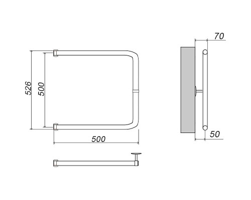 Заказать Водяной полотенцесушитель Grota Modesto 50х50 Хром в магазине сантехники Santeh-Crystal.ru