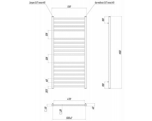 Купить Водяной полотенцесушитель Lemark Unit П16 50х110 LM45116 Хром в магазине сантехники Santeh-Crystal.ru