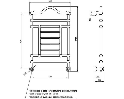 Santeh-Crystal.ru: Электрический полотенцесушитель Migliore Edward 107x68 R 22638 Бронза Заказать Электрический полотенцесушитель Migliore Edward 107x68 R 22638 Бронза в магазине сантехники Santeh-Crystal.ru
