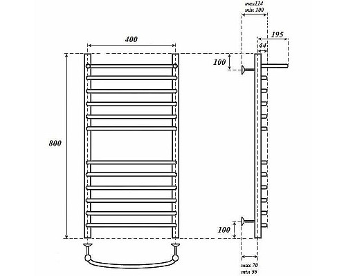 Santeh-Crystal.ru: Водяной полотенцесушитель Point Альфа PN05148SP П11 400x800 с полкой Хром Заказать Водяной полотенцесушитель Point Альфа PN05148SP П11 400x800 с полкой Хром в магазине сантехники Santeh-Crystal.ru