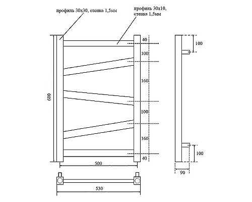 Santeh-Crystal.ru: Электрический полотенцесушитель Point Феникс PN15156BE П5 500x600 левый/правый Черный Приобрести Электрический полотенцесушитель Point Феникс PN15156BE П5 500x600 левый/правый Черный в магазине сантехники Santeh-Crystal.ru