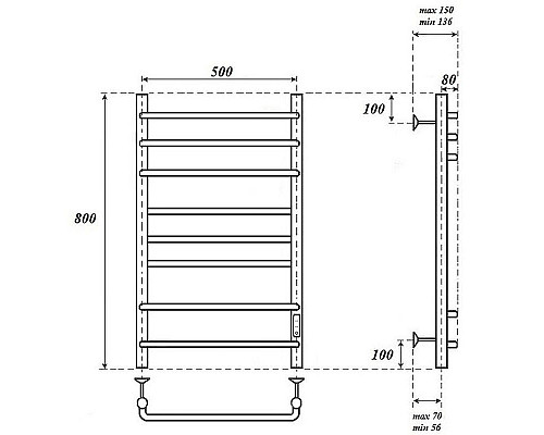 Santeh-Crystal.ru: Электрический полотенцесушитель Point Сатурн PN90858W П8 500x800 диммер справа Белый Заказать Электрический полотенцесушитель Point Сатурн PN90858W П8 500x800 диммер справа Белый в магазине сантехники Santeh-Crystal.ru