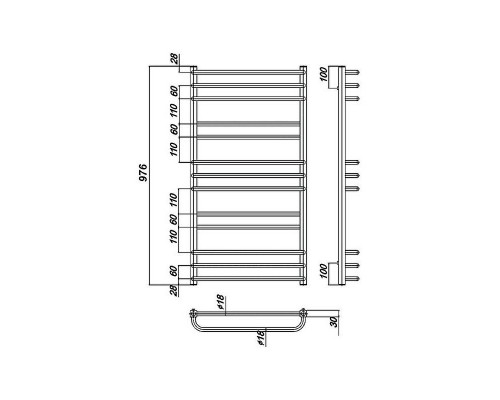 Заказать Водяной полотенцесушитель Ravak Cube 50х100 X04000083669 Хром в магазине сантехники Santeh-Crystal.ru