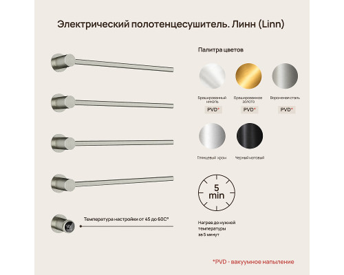 Электрический полотенцесушитель Sancos Linea 66.5х53 SC14001BN цвет Никель брашированный