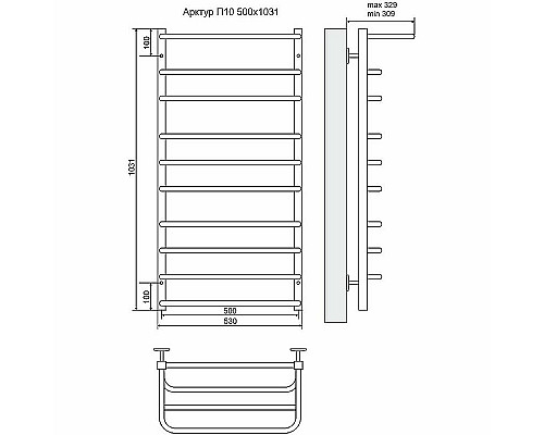 Santeh-Crystal.ru: Водяной полотенцесушитель Terminus Арктур П10 500х1031 4620768886584 с полкой Хром Приобрести Водяной полотенцесушитель Terminus Арктур П10 500х1031 4620768886584 с полкой Хром в магазине сантехники Santeh-Crystal.ru
