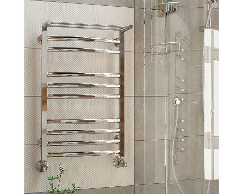 Купить Водяной полотенцесушитель Terminus Енисей плюс П10 500x840 4620768886706 с полкой Хром в магазине сантехники Santeh-Crystal.ru