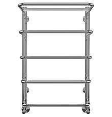 Водяной полотенцесушитель Terminus Полка П5 450x696 4670030723147 с полкой Хром