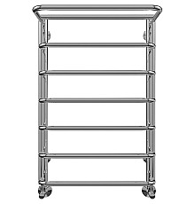 Водяной полотенцесушитель Terminus Полка П7 450x696 4670030723154 с полкой Хром