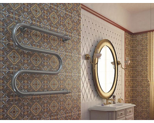 Купить Водяной полотенцесушитель Ника Simple М1/СП 3/4 60x70 с полкой Хром в магазине сантехники Santeh-Crystal.ru
