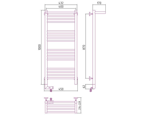 Приобрести Электрический полотенцесушитель Сунержа Богема 2.0 1000x400 L 00-5206-1040 с полкой Хром в магазине сантехники Santeh-Crystal.ru