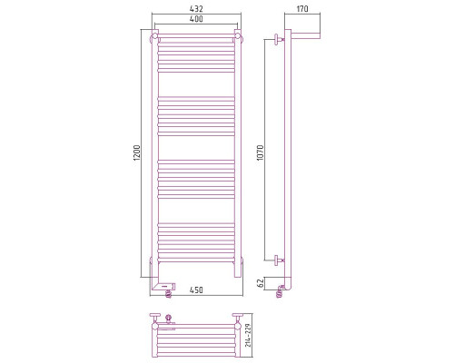 Приобрести Электрический полотенцесушитель Сунержа Богема 2.0 1200x400 L 12-5206-1240 с полкой Белый в магазине сантехники Santeh-Crystal.ru