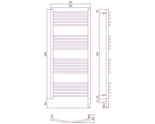 Заказать Электрический полотенцесушитель Сунержа Богема 3.0 1200x500 R 00-5803-1250 Хром в магазине сантехники Santeh-Crystal.ru