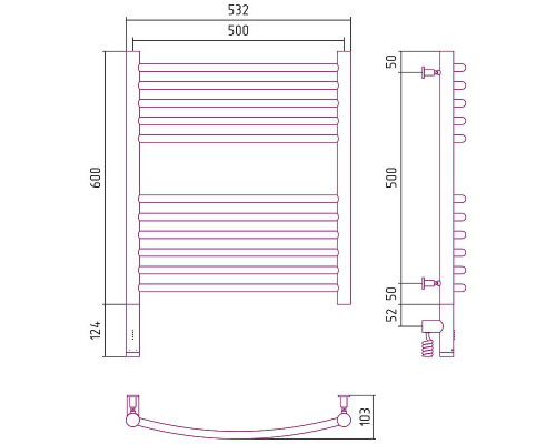 Приобрести Электрический полотенцесушитель Сунержа Богема 3.0 600x500 L 00-5802-6050 Хром в магазине сантехники Santeh-Crystal.ru
