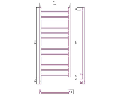 Приобрести Электрический полотенцесушитель Сунержа Богема 3.0 прямая 1200x500 L 00-5804-1250 Хром в магазине сантехники Santeh-Crystal.ru