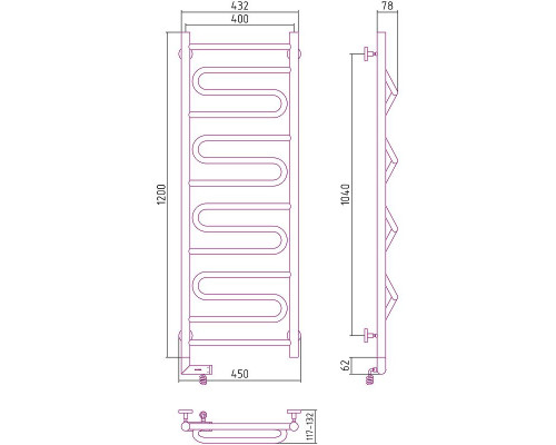 Купить Электрический полотенцесушитель Сунержа Элегия 2.0 1200x400 L 00-5218-1240 Хром в магазине сантехники Santeh-Crystal.ru