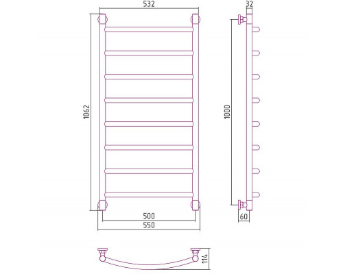 Заказать Водяной полотенцесушитель Сунержа Галант+ 1000х500 00-0200-1050 Хром в магазине сантехники Santeh-Crystal.ru