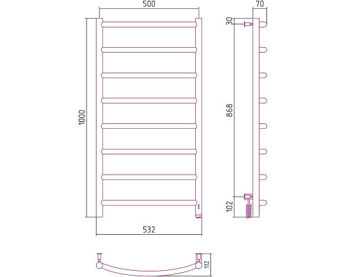 Заказать Электрический полотенцесушитель Сунержа Галант 4.0 1000x500 R 00-0831-1050 Хром в магазине сантехники Santeh-Crystal.ru