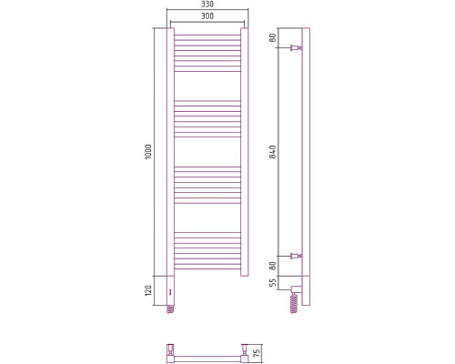 Приобрести Электрический полотенцесушитель Сунержа Модус 3.0 1000x300 L 00-5700-1030 Хром в магазине сантехники Santeh-Crystal.ru