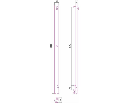 Заказать Электрический полотенцесушитель Сунержа Нюанс 3.0 1800x85 R 00-5843-1853 Хром в магазине сантехники Santeh-Crystal.ru