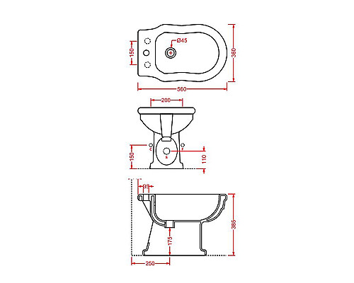 Заказать Биде Artceram Hermitage HEB002 03 00 Черное в магазине сантехники Santeh-Crystal.ru