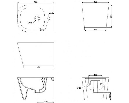 Биде BelBagno Albano BB120BH подвесное Белое