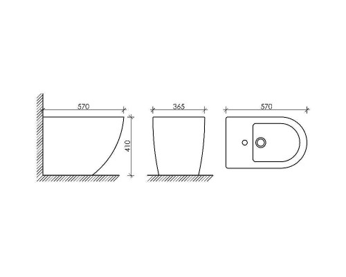 Биде Ceramicanova Metropol CN4005MB Черное матовое