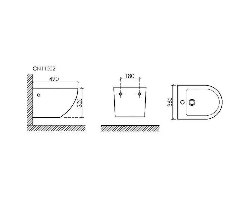 Биде Ceramicanova Uno CN11002 подвесное Белое
