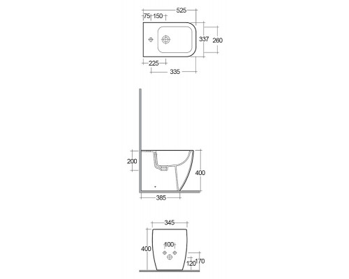 Биде напольное Kludi Resa C 28BIB0243 цвет Белый глянцевый