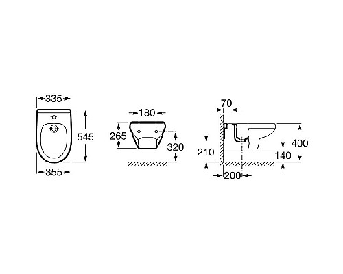 Заказать Биде Roca Victoria Laura 35530500S подвесное Белое в магазине сантехники Santeh-Crystal.ru
