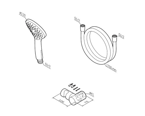 Приобрести Душевой гарнитур AM.PM Gem F0119022 Черный матовый в магазине сантехники Santeh-Crystal.ru