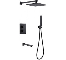 Душевая система Abber Insel AF8050B с термостатом Черная матовая