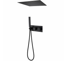 Душевая система Abber Daheim AF8255B с термостатом Черная матовая
