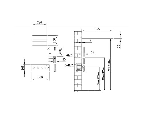 Santeh-Crystal.ru: Душевая система Abber Rund AF8752B с термостатом Черная матовая Купить Душевая система Abber Rund AF8752B с термостатом Черная матовая в магазине сантехники Santeh-Crystal.ru